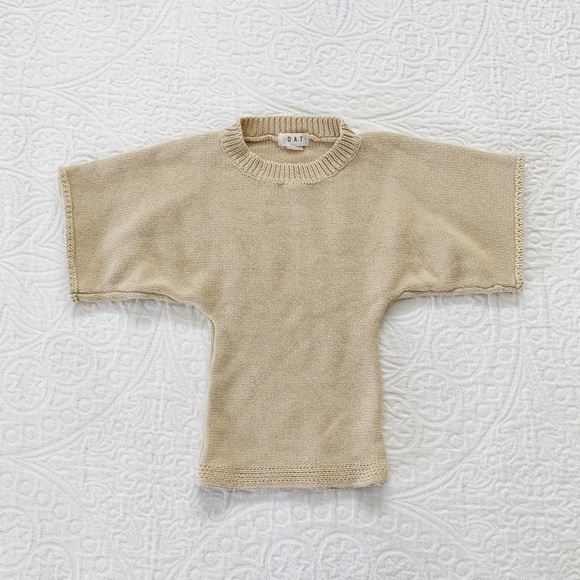 Oat & Co‎ Girls Sand Oversized Knit Tee (Fits Sz 2-3) - Picture 3 of 6
